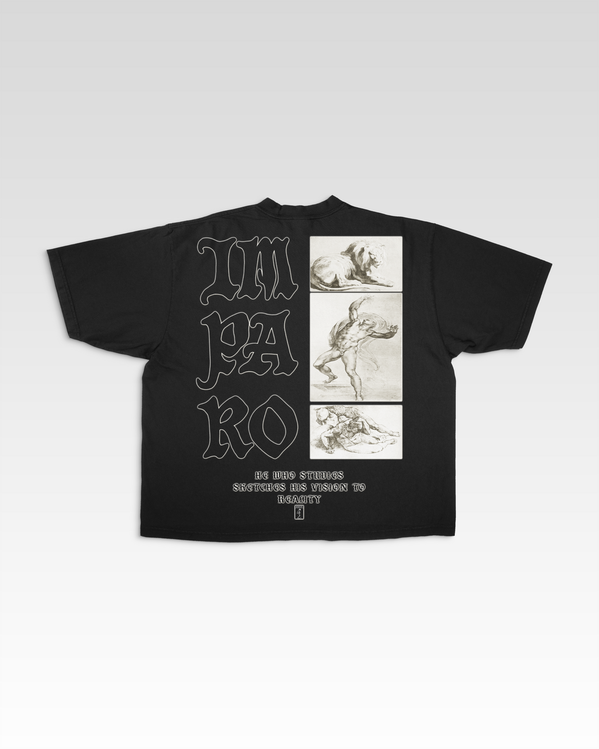 BLUEPRINT TEE IN ZWART