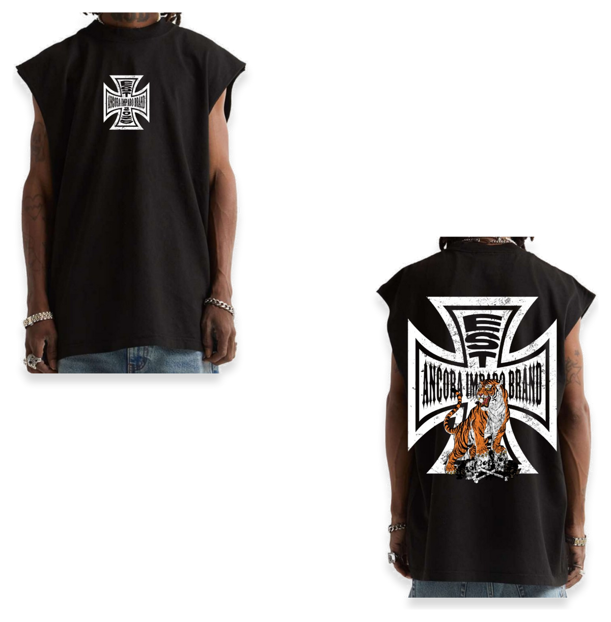 WCC ANCORA IMPARO EST TIGER SW MUSCLE TEE - BLACK