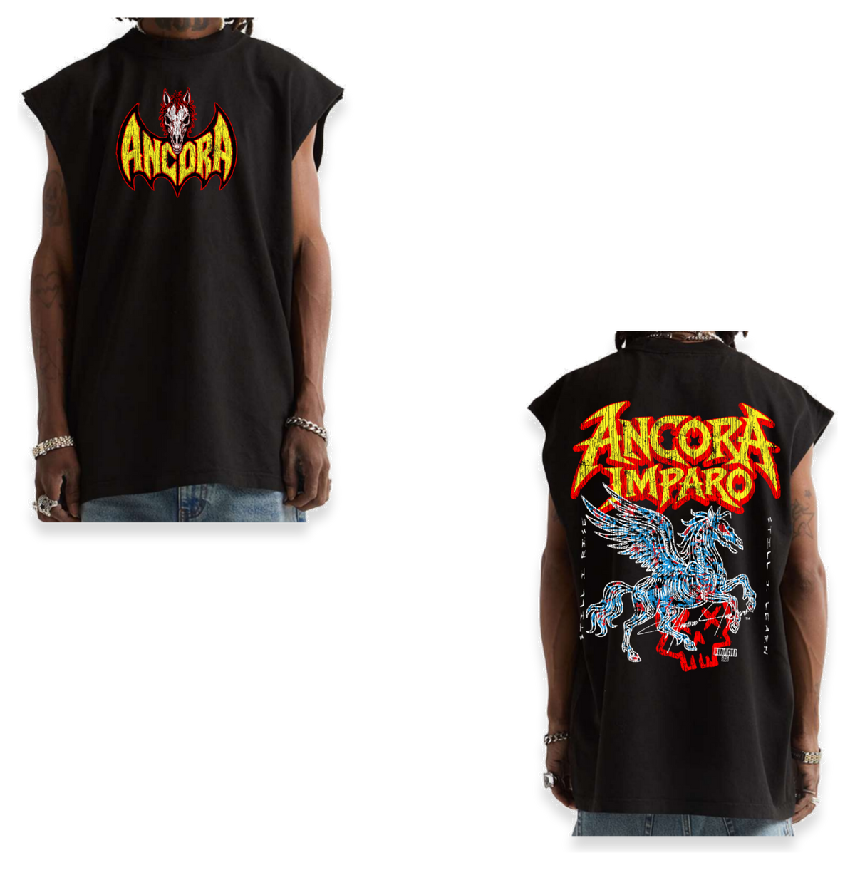 PEGASUS OF DARKNESS SW MUSCLE TEE IN BLACK