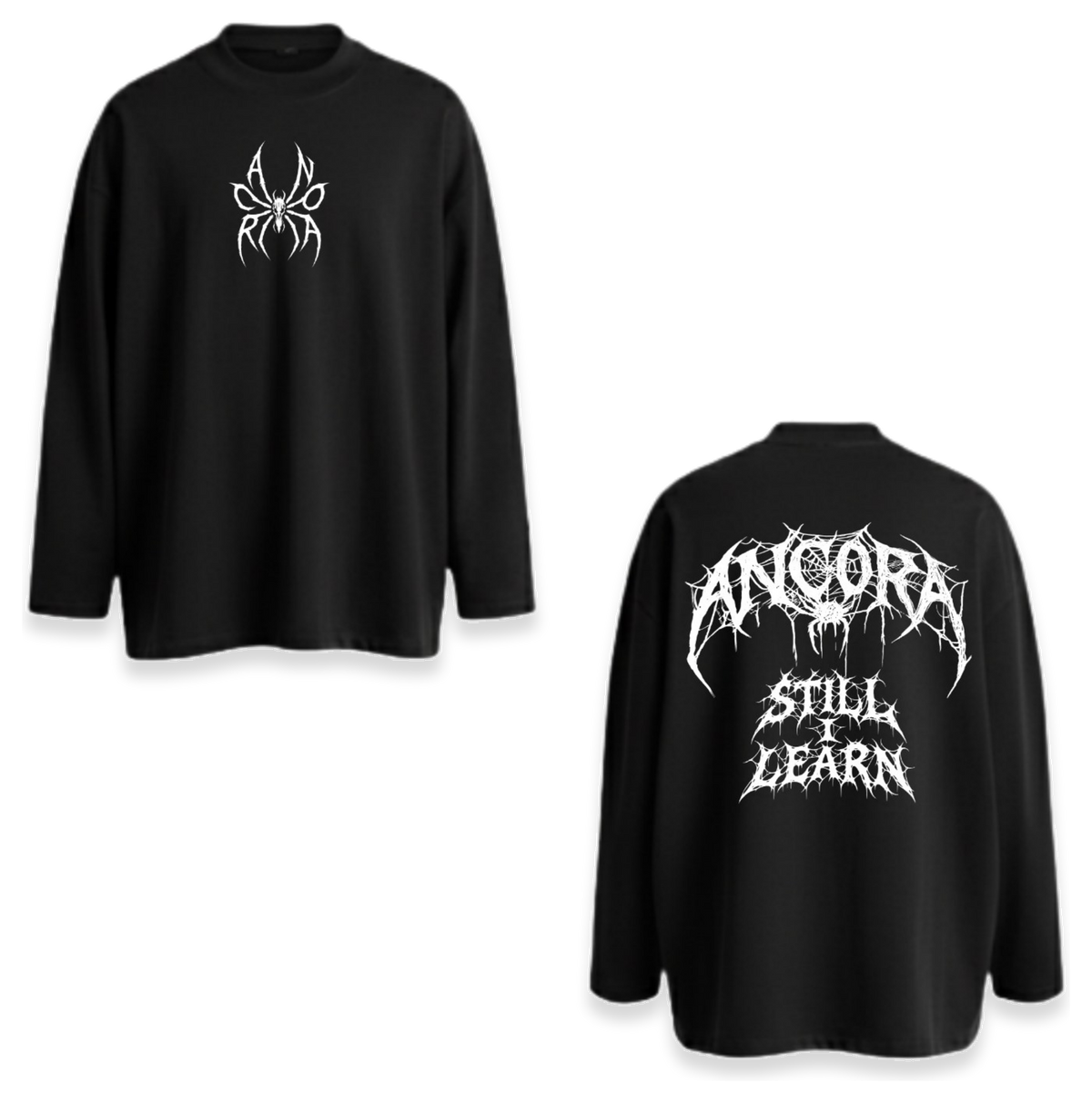 ANCORA SPIDER LONG SLEEVE TEE IN BLACK