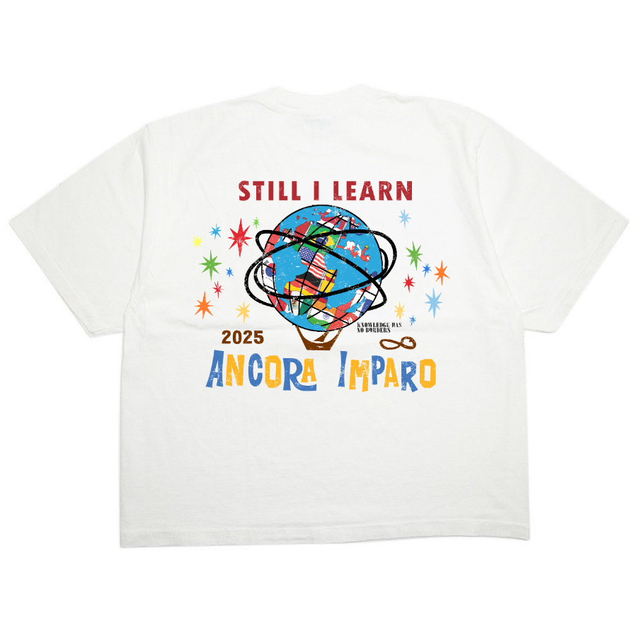 STILL I LEARN WORLDS FAIR TEE IN WHITE