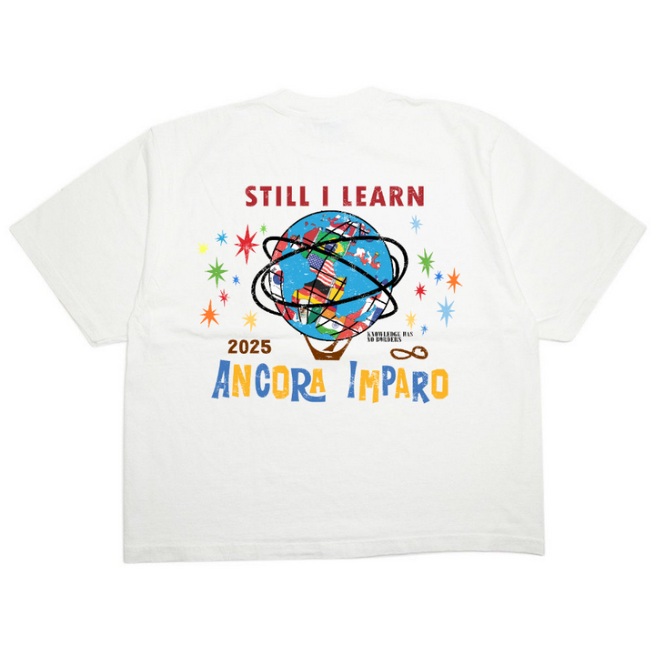 STILL I LEARN WORLDS FAIR TEE IN WHITE