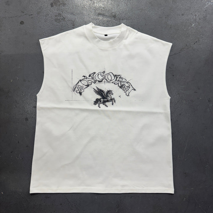 WHITE BLUEPRINT MUSCLE TEE