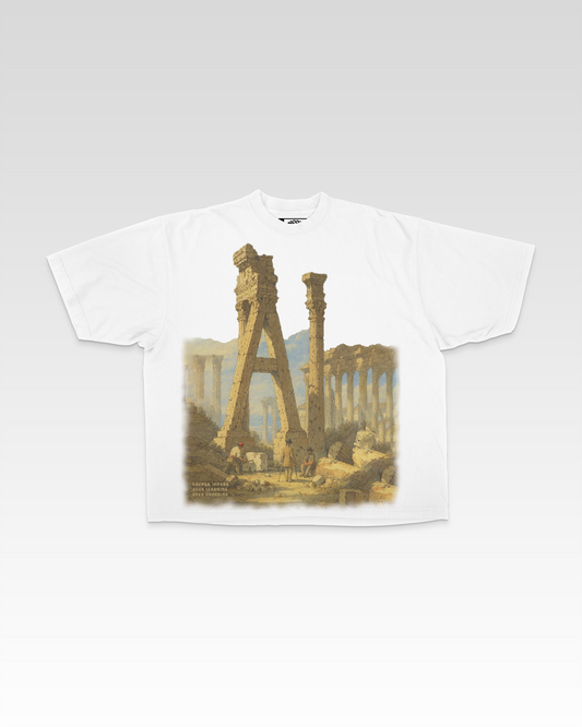 COLUMN TEE IN WHITE