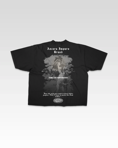 ALEXANDER TAMING BUCEPHALUS TEE IN BLACK