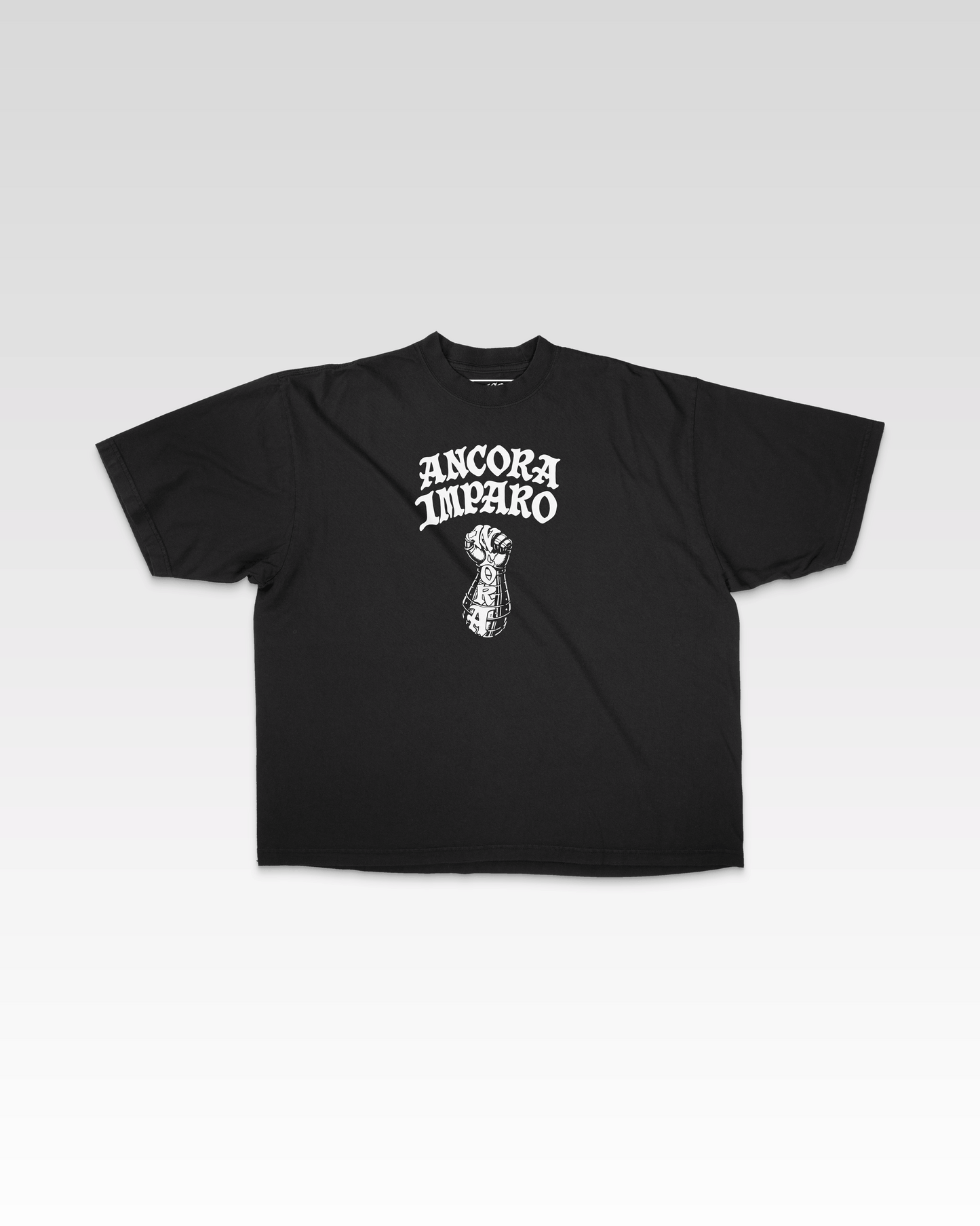IRON HAND TEE IN BLACK