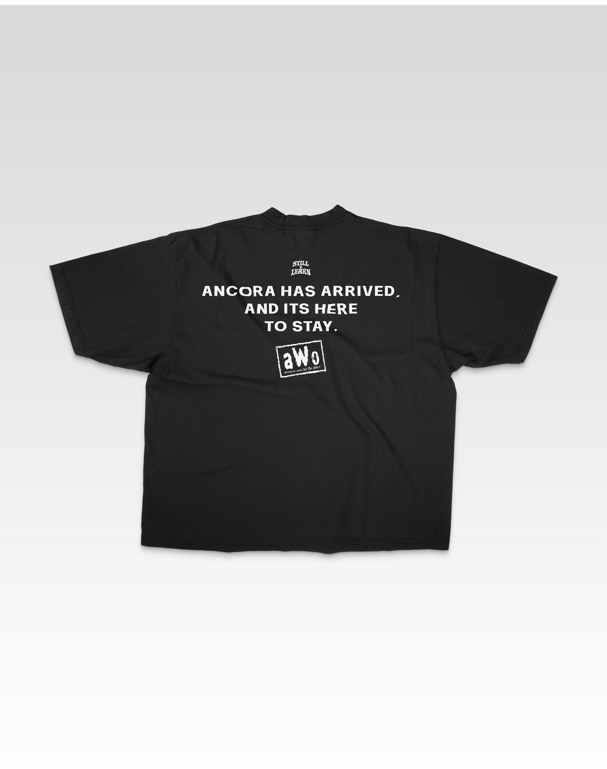ANCORA WORLD ORDER TEE IN BLACK