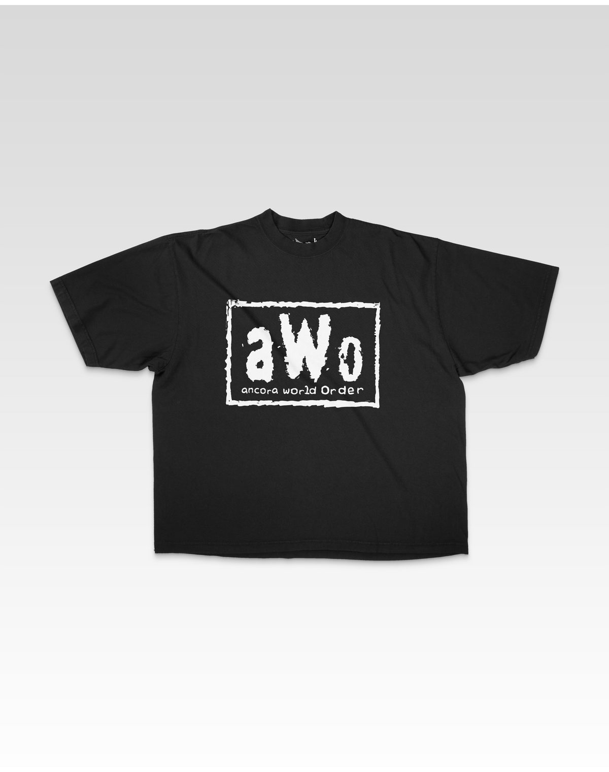 ANCORA WORLD ORDER TEE IN BLACK