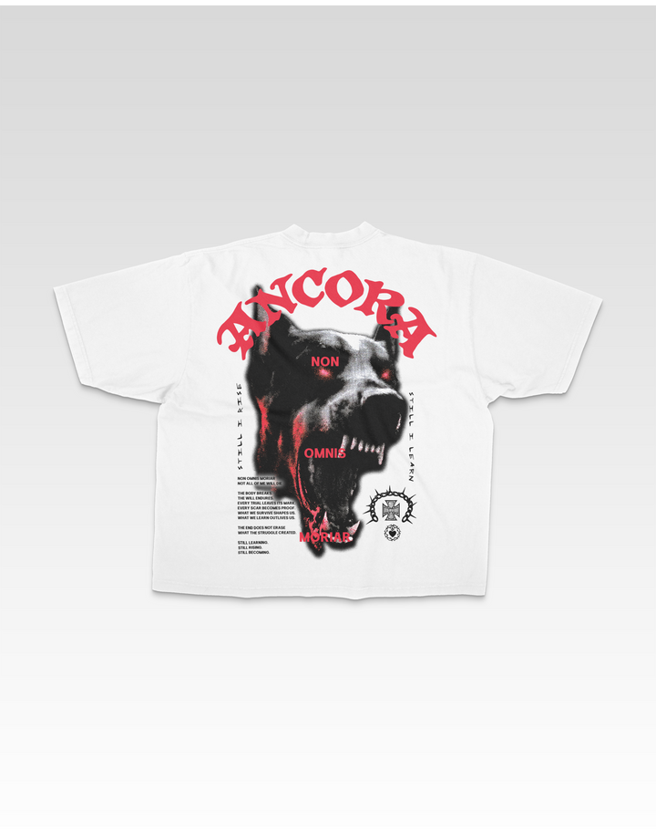 NON OMNIS MORIAR TEE IN WHITE