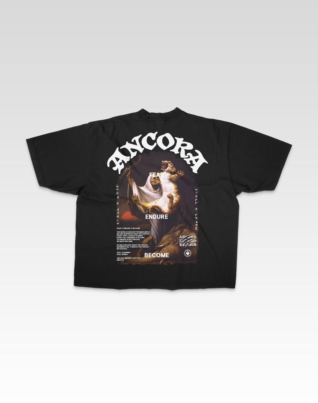 FEAR ENDURE BECOME TEE IN BLACK