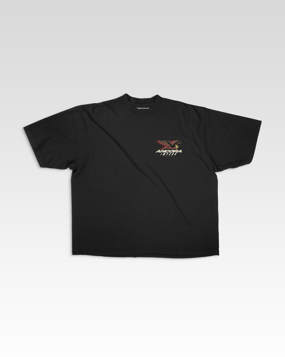 ANCORA PEGASUS PERFORMANCE T-SHIRT MET VERLAAGDE SCHOUDER IN ZWART
