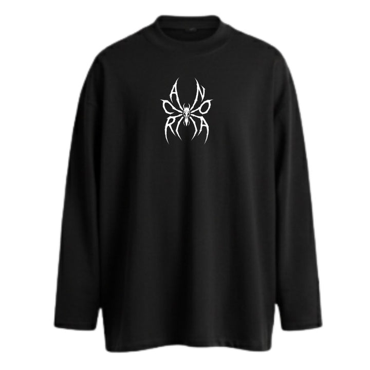ANCORA SPIDER LONG SLEEVE TEE IN BLACK
