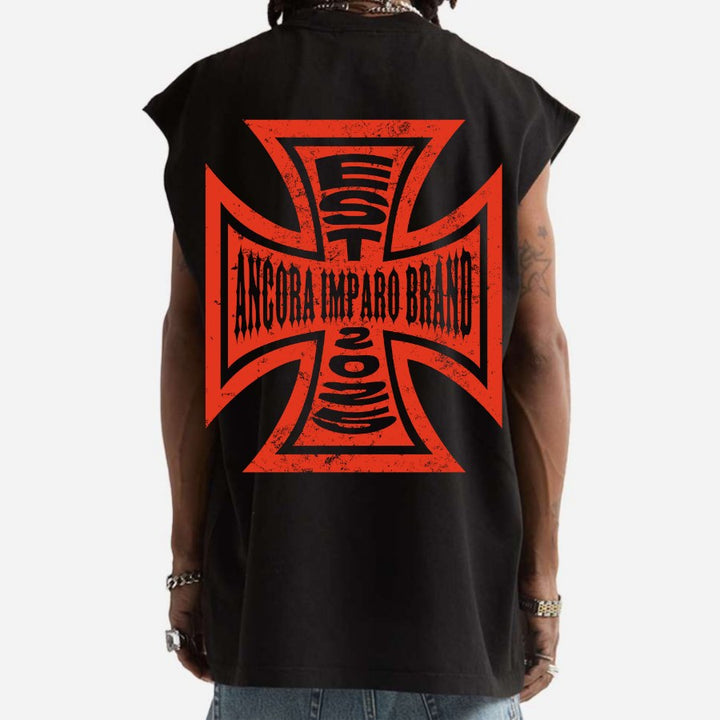 WCC ANCORA IMPARO EST SW MUSCLE TEE IN BLACK & RED