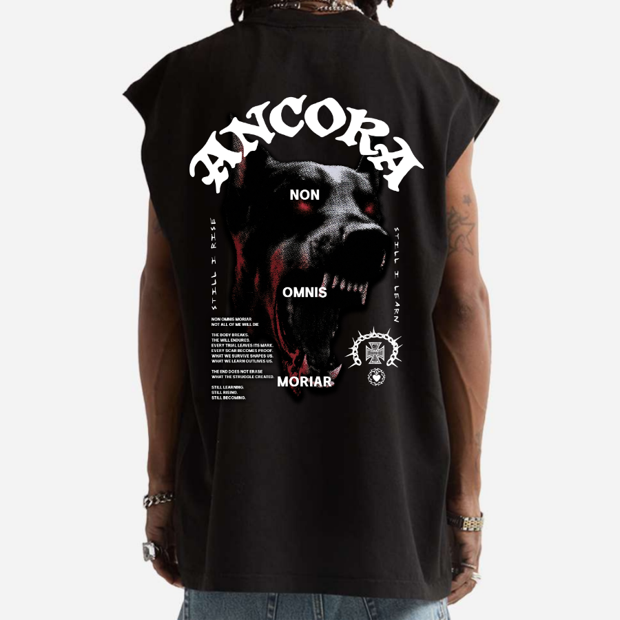 NON OMNIS MORIAR SW MUSCLE TEE IN BLACK