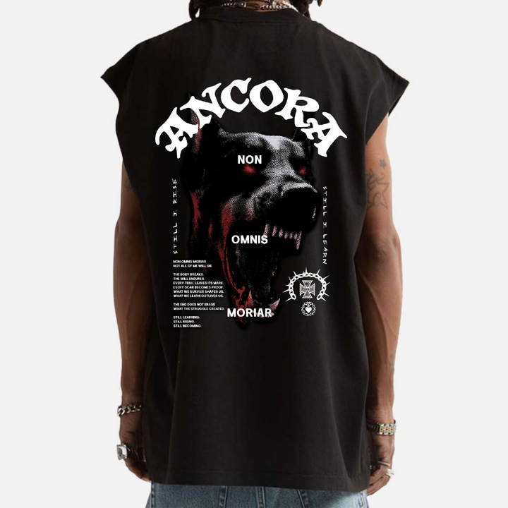 NON OMNIS MORIAR SW MUSCLE TEE IN BLACK