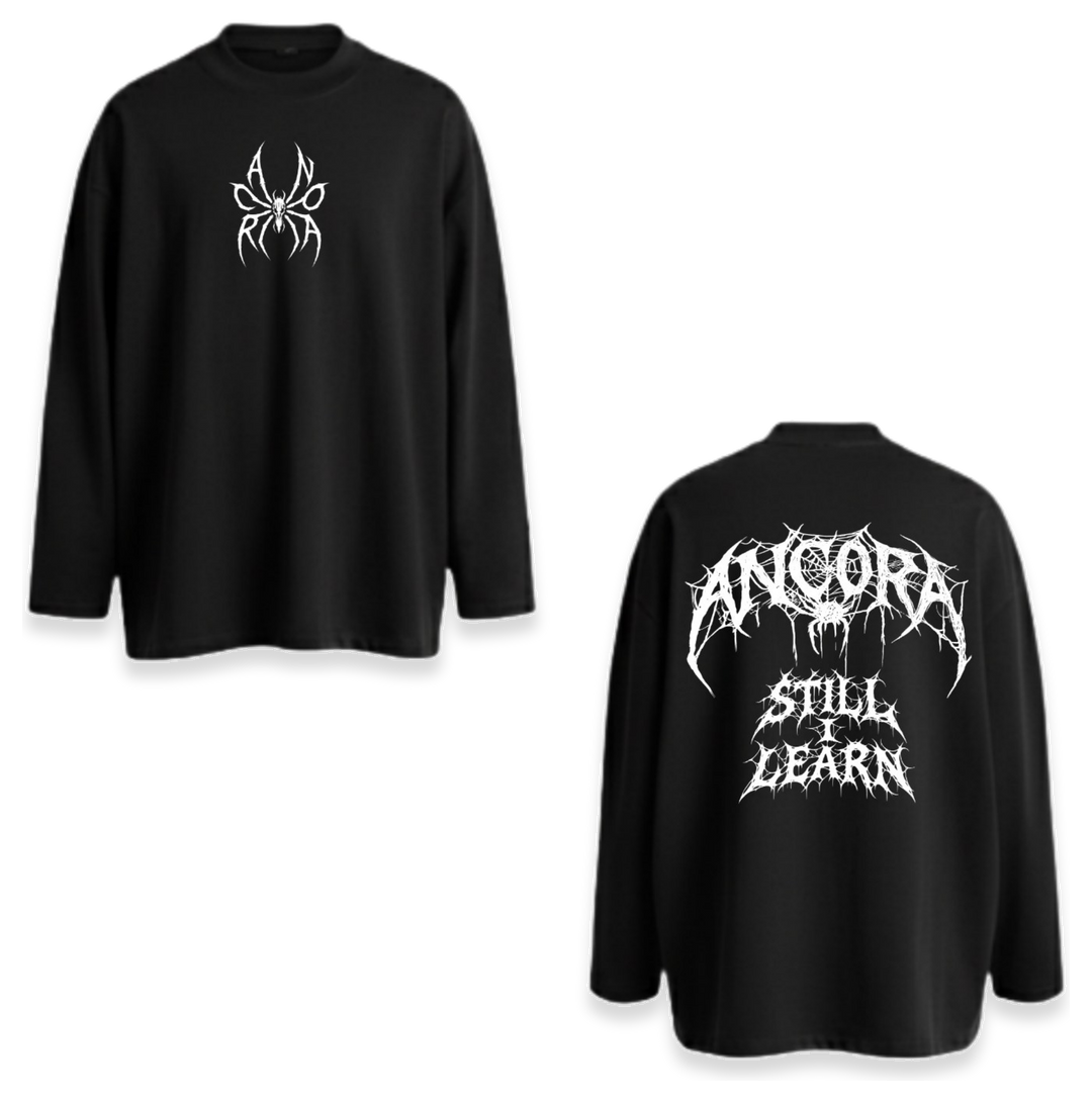 ANCORA SPIDER LONG SLEEVE TEE IN BLACK