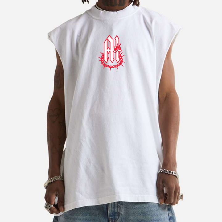 NON OMNIS MORIAR SW MUSCLE TEE IN WHITE
