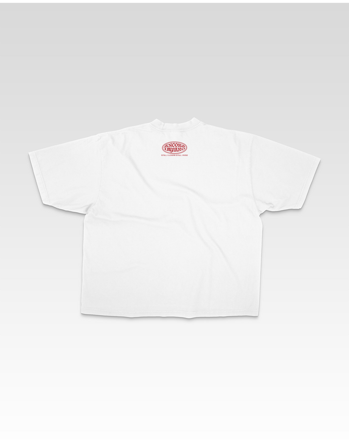 FUNDAMENTAL SIDEWAYS TEE - WHITE & RED
