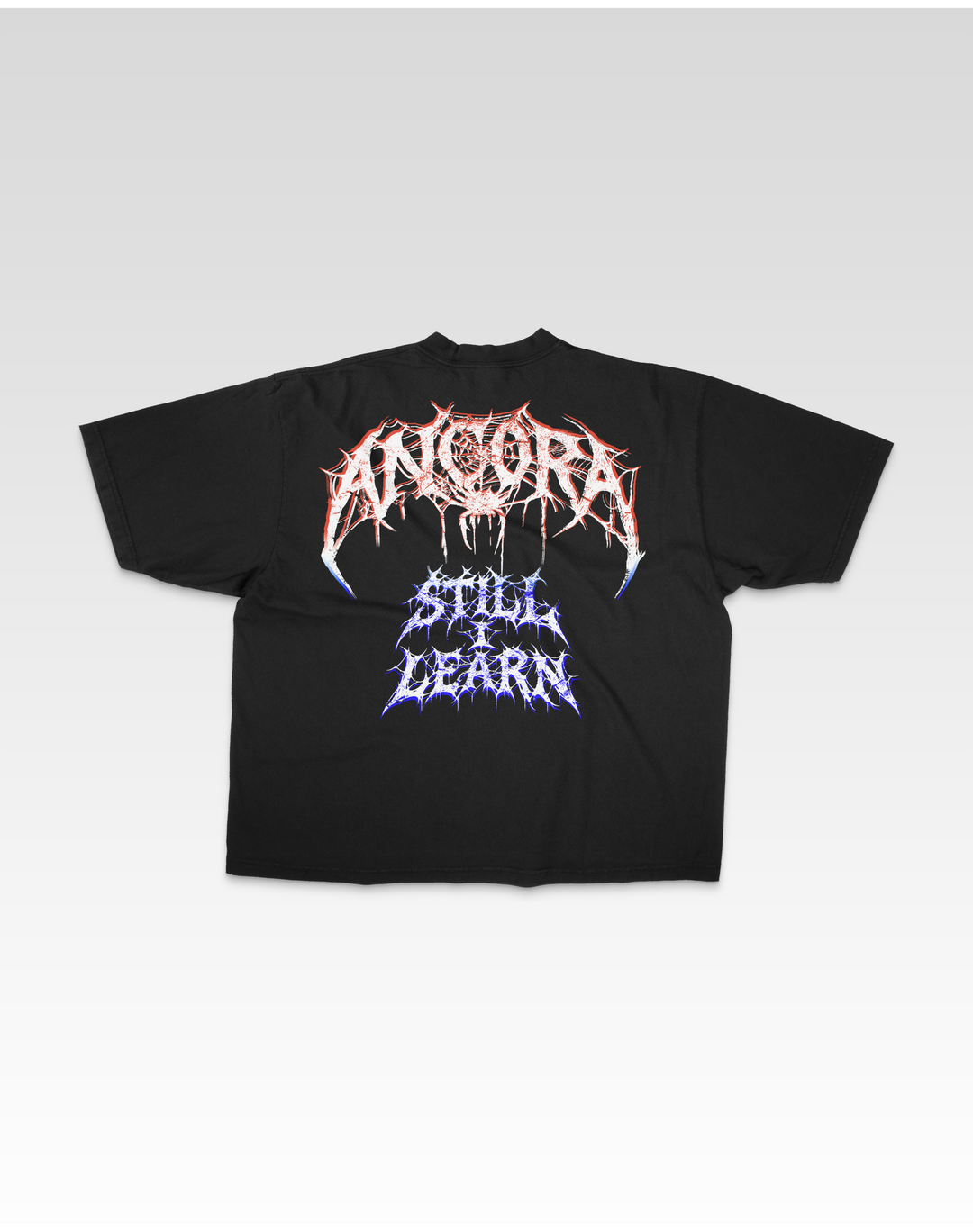 ANCORA SPIDER TEE IN BLACK - RED AND BLUE