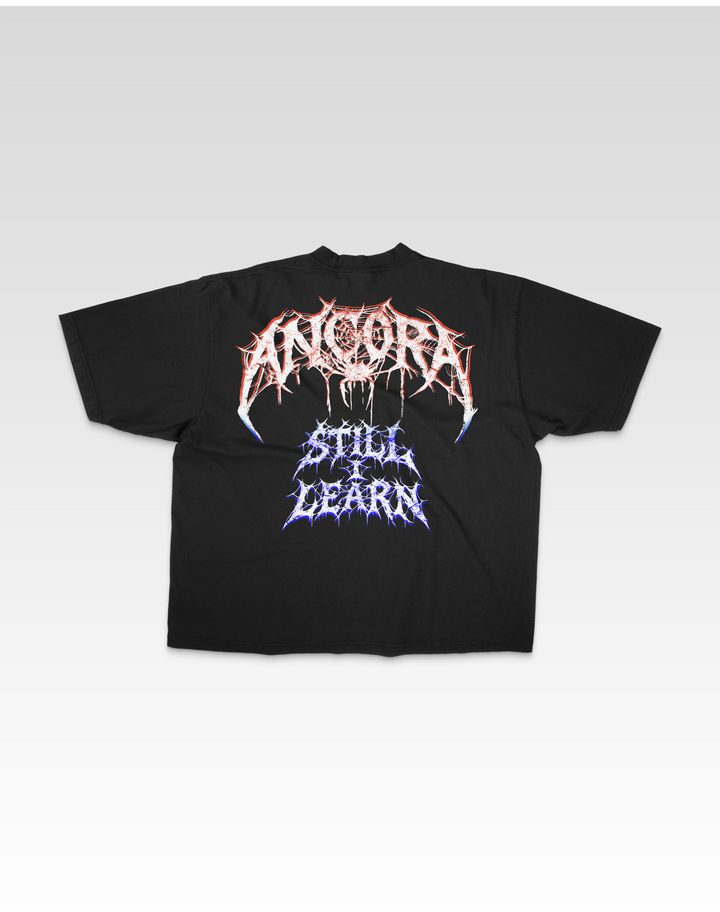 ANCORA SPIDER TEE IN BLACK - RED AND BLUE